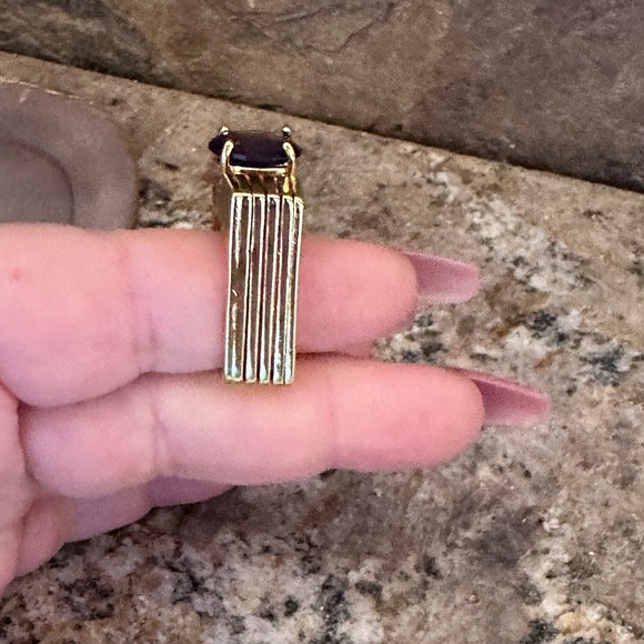 Gold Retro Amethyst Band Ring - Picture 11 of 13